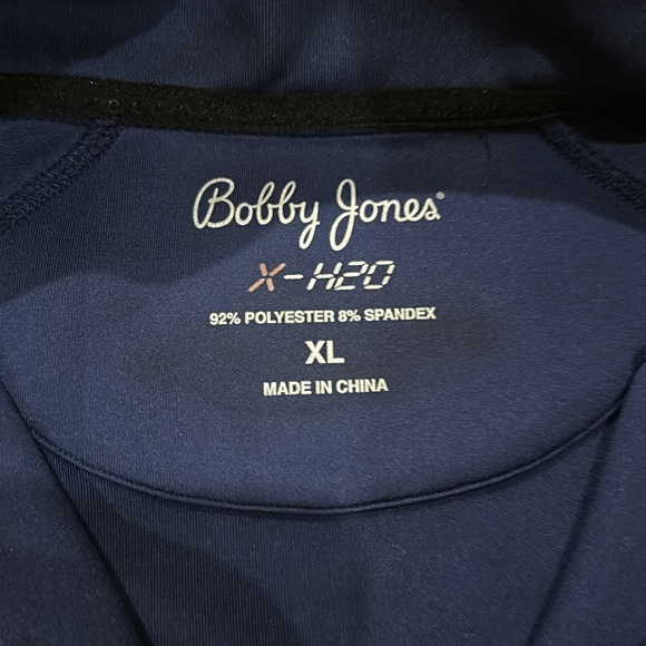 BOBBY JONES X-H20 CRAWFORD LONG SLEEVE XL QUARTER ZIP IN NAVY WITH ZIPPER POCKET - Picture 4 of 11